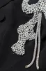 Sparkly Black Beaded Peak Lapel Prom Women Blazer sold by Zapaka