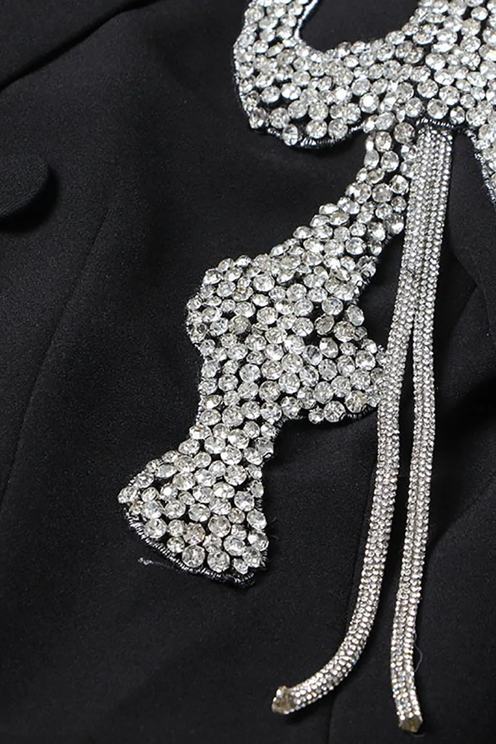 Sparkly Black Beaded Peak Lapel Prom Women Blazer sold by Zapaka product image thumbnail 3