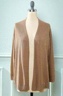 Brown Long Sleeves Cardigan sold by Zapaka