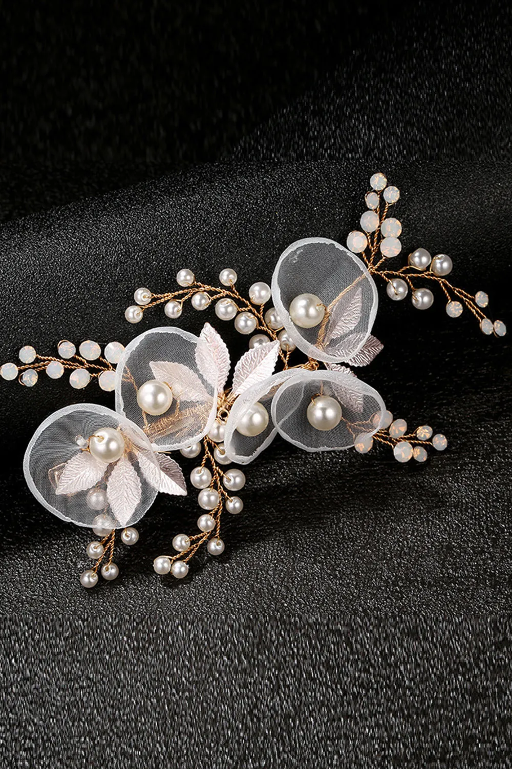 Golden Flower Bridal Comb sold by Zapaka product image thumbnail 4