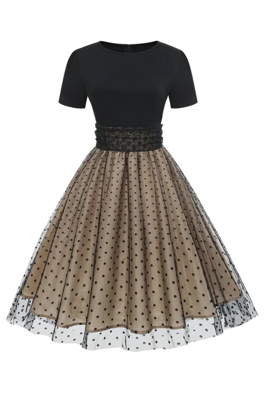 Black Polka Dots Vintage 1950s Dress sold by Zapaka