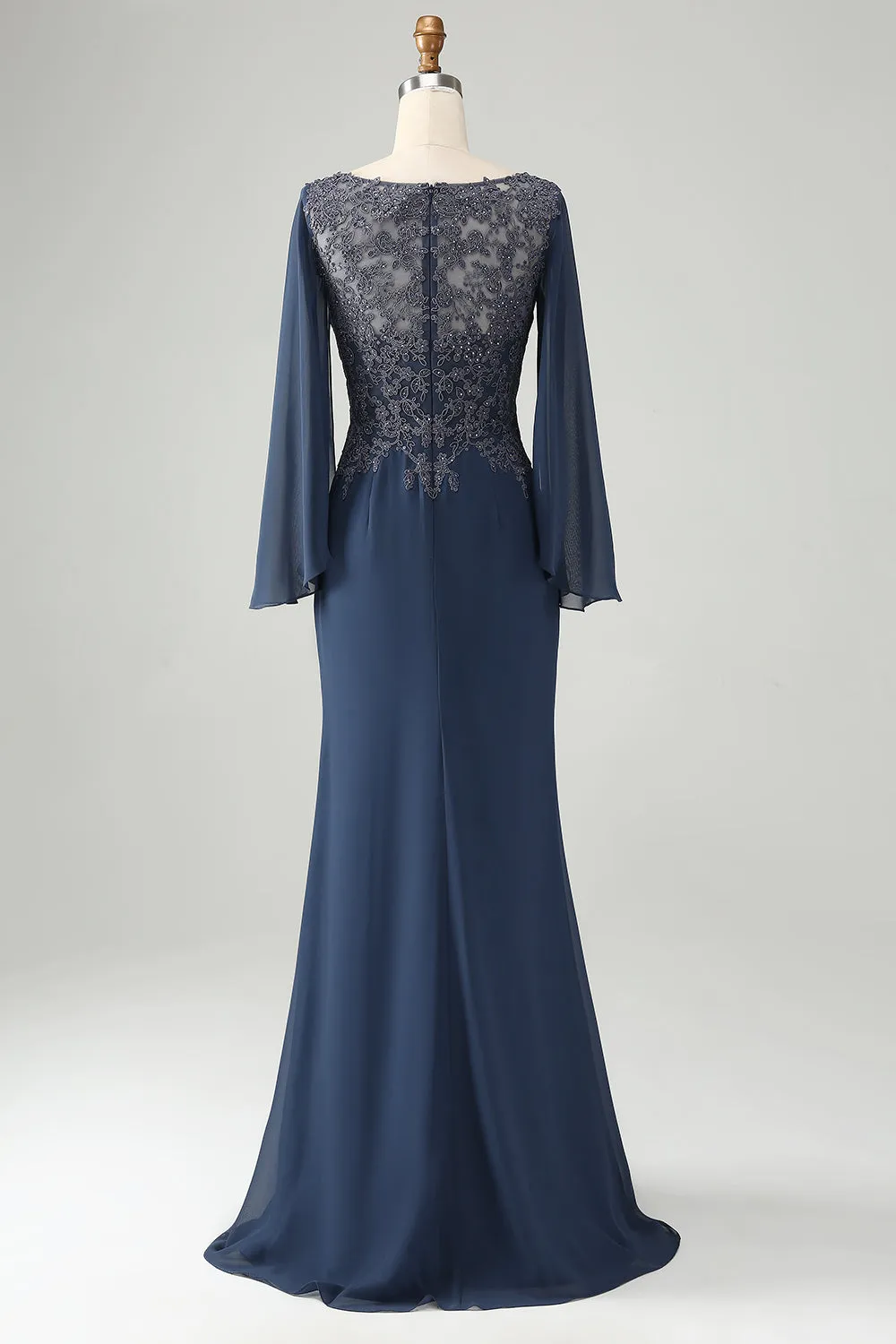 Glitter Twilight Mermaid V Neck Beaded Mother of Bride Dress with Appliques sold by Zapaka product image thumbnail 2