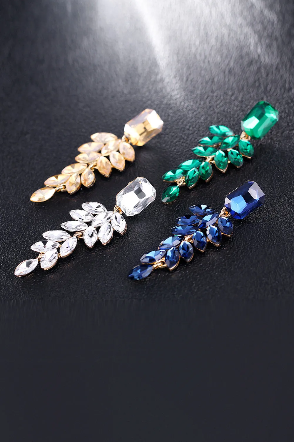 Dark Green Teardrop Crystal Earrings sold by Zapaka product image thumbnail 5