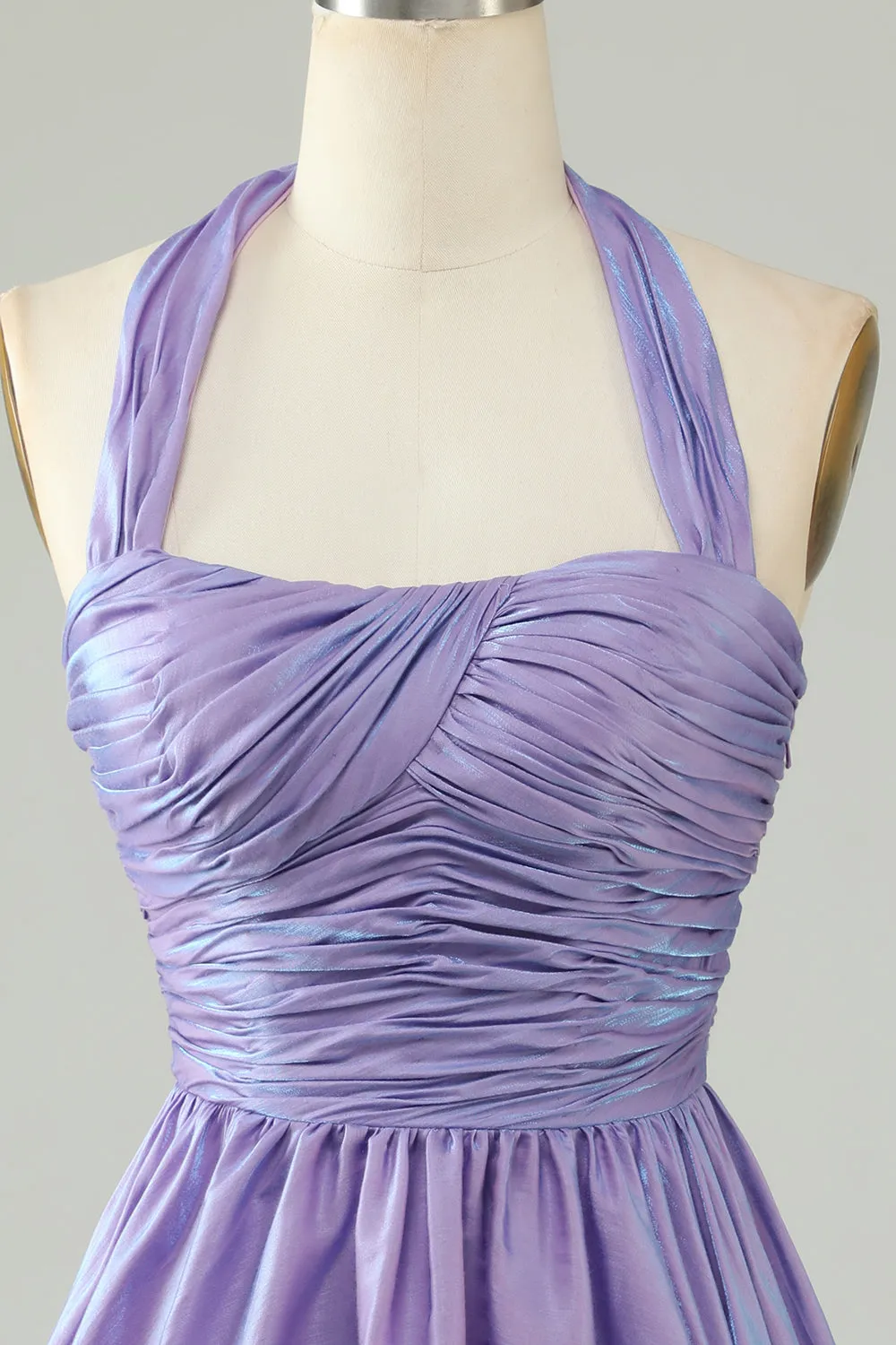 Purple Halter Open Back Sleeveless A Line Homecoming Dress sold by Zapaka product image thumbnail 4