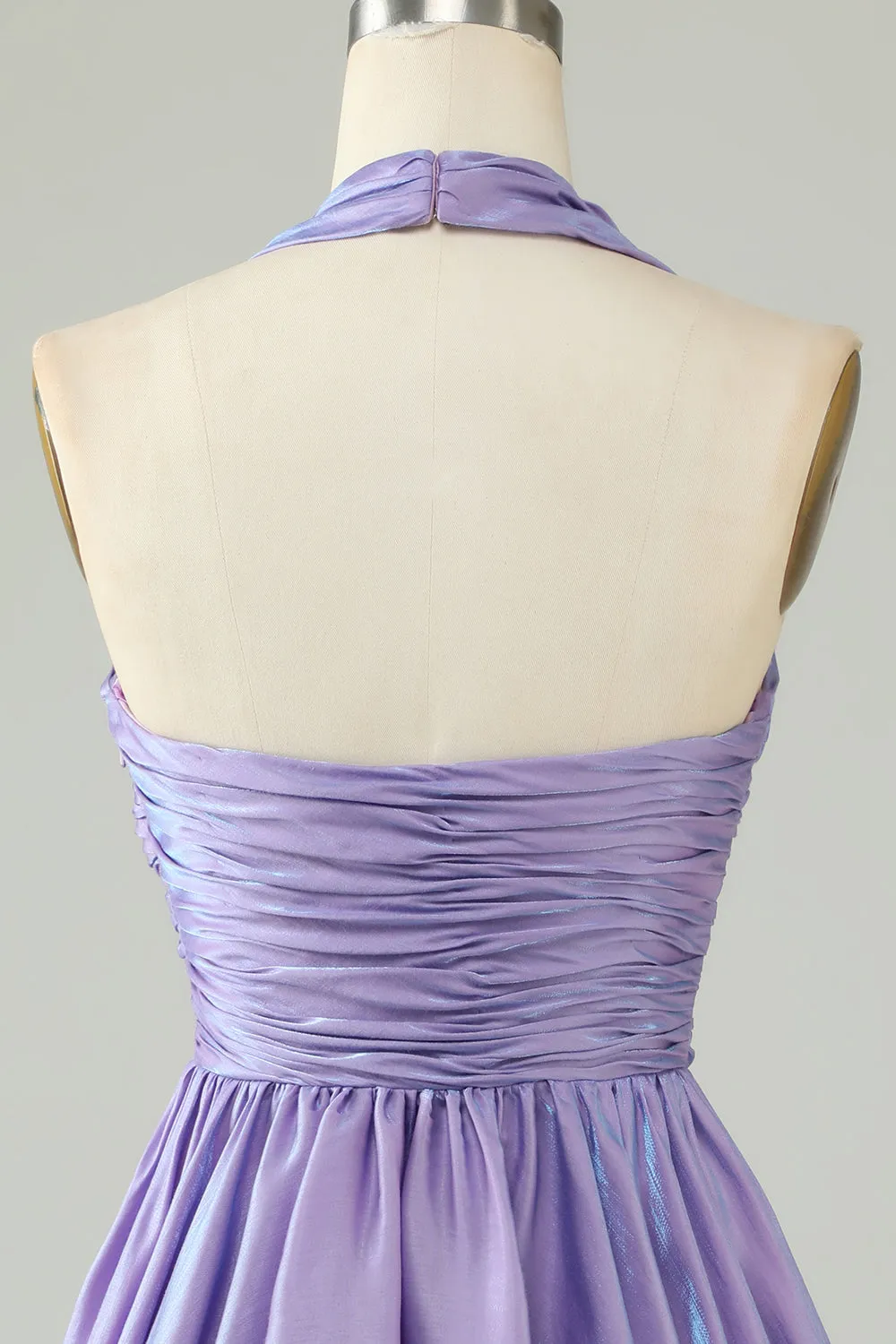 Purple Halter Open Back Sleeveless A Line Homecoming Dress sold by Zapaka product image thumbnail 5