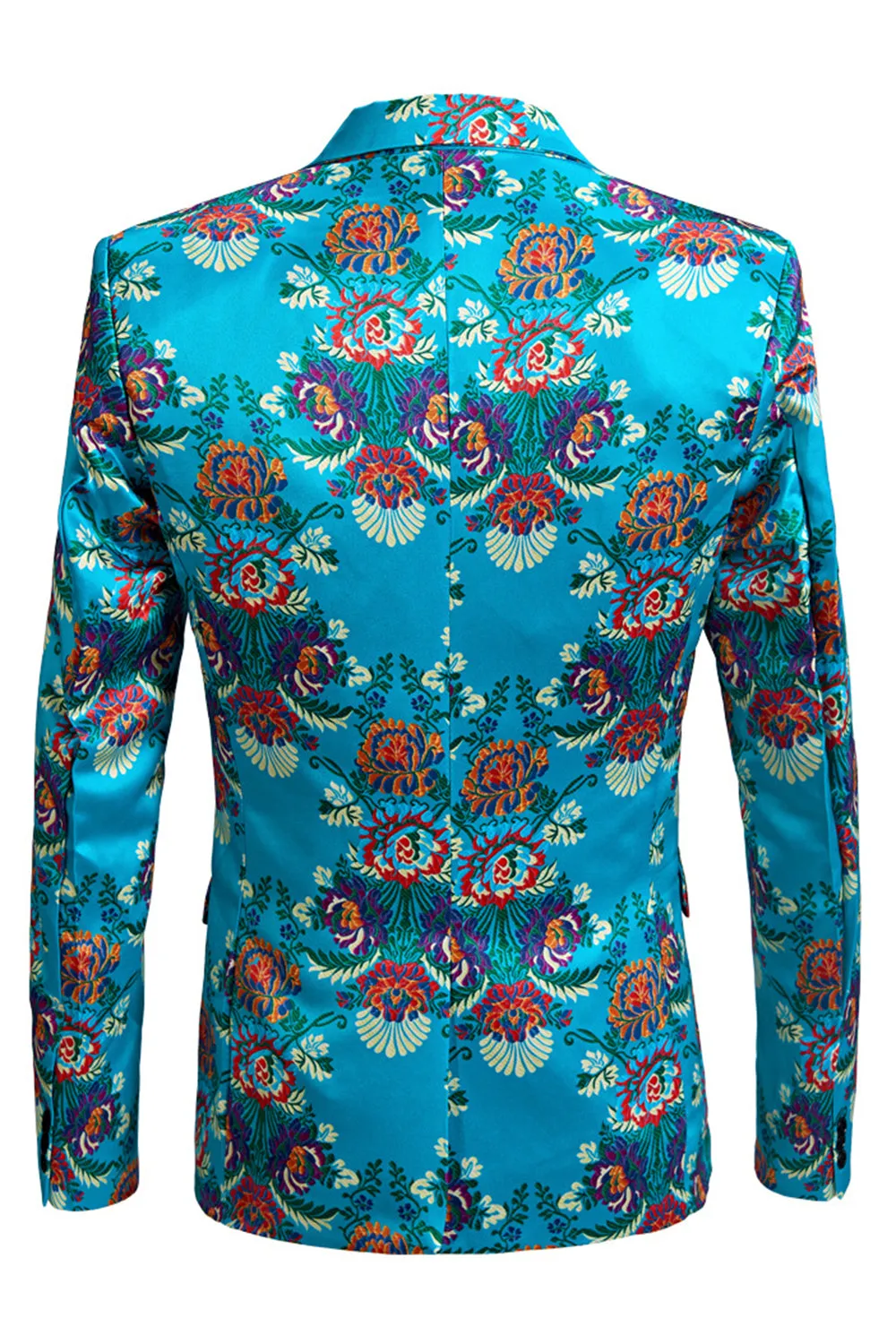 Blue Embroidery One Button Men's Blazer sold by Zapaka product image thumbnail 2