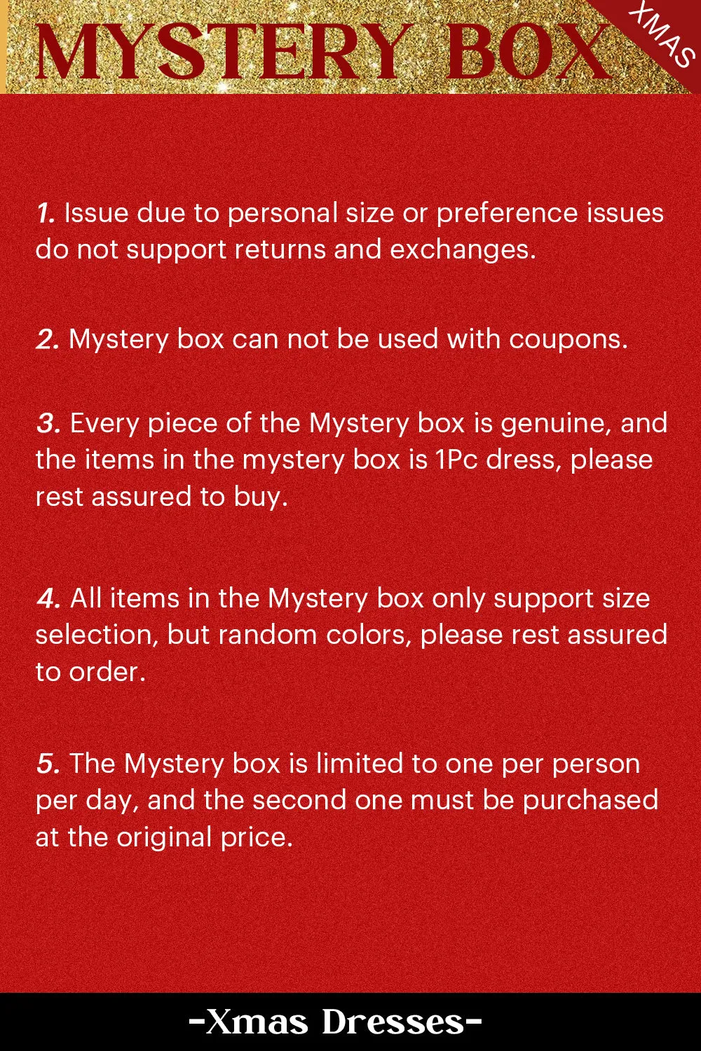 ZAPAKA MYSTERY BOX of 1Pc Xmas Dress sold by Zapaka product image thumbnail 2