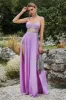 Black Spaghetti Straps Prom Dress with Slit sold by Zapaka