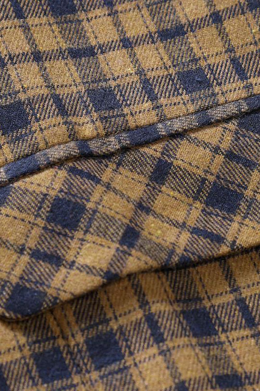 Coffee Notched Lapel Plaid Men's Suit Vest sold by Zapaka product image thumbnail 4