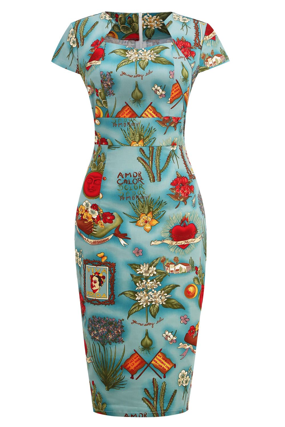 Green Floral Vintage 1960s Dress with Sleeves sold by Zapaka