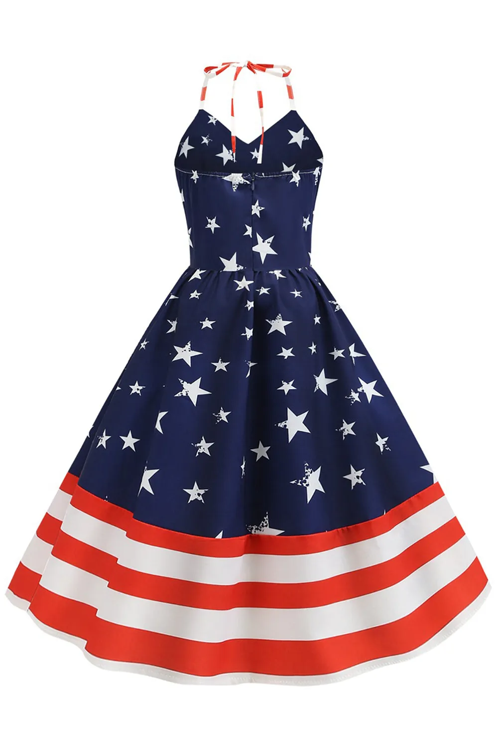 Halter Navy Star Stripes Vintage Dress sold by Zapaka product image thumbnail 2