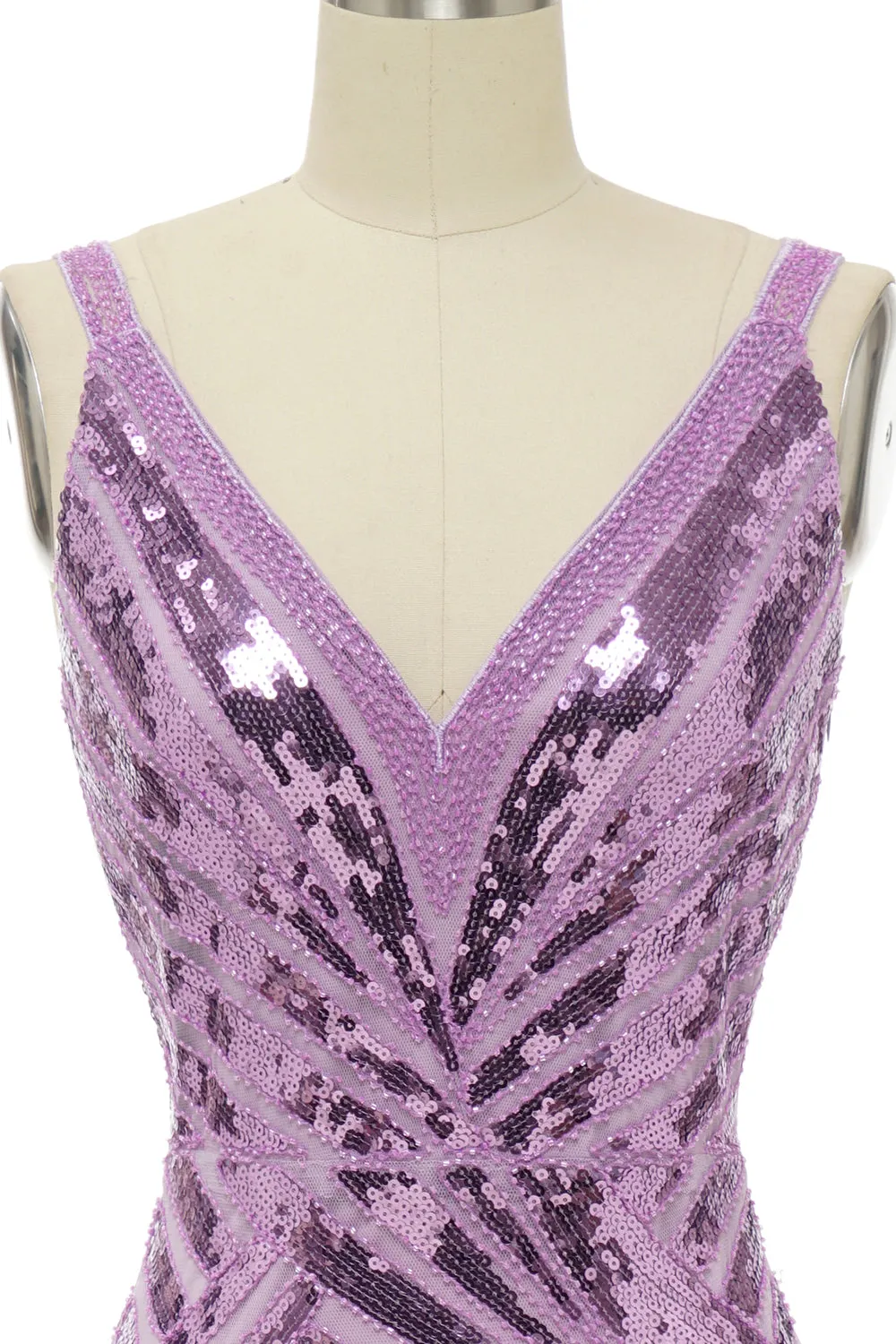 Sparkly Purple Sequins Backless Long Prom Dress sold by Zapaka product image thumbnail 3