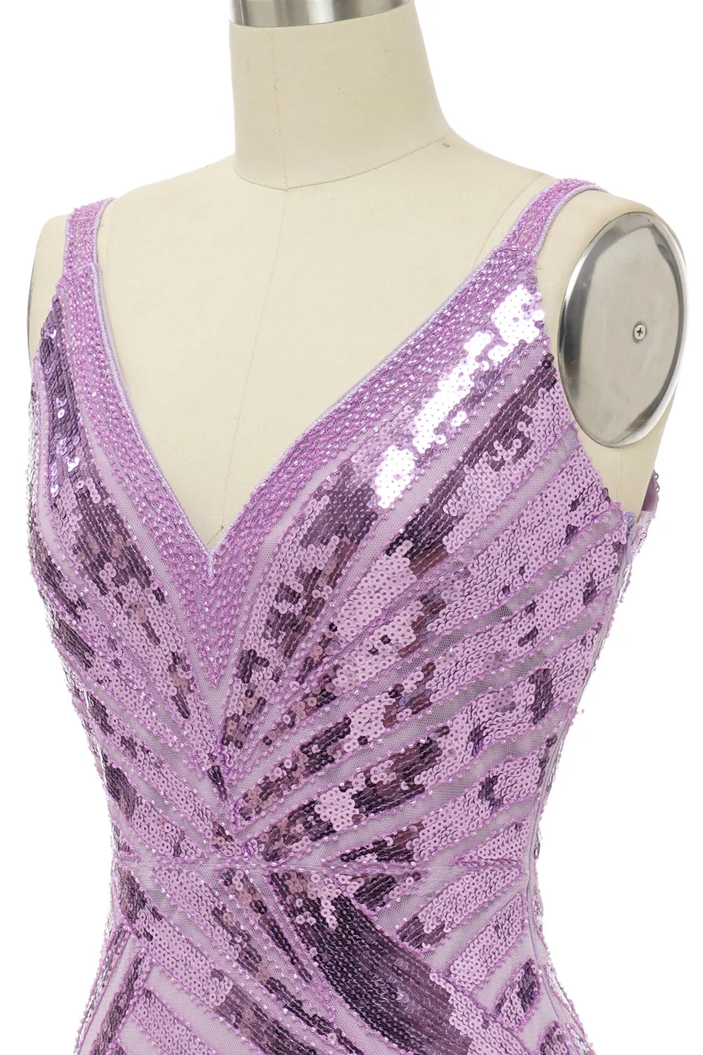 Sparkly Purple Sequins Backless Long Prom Dress sold by Zapaka product image thumbnail 5