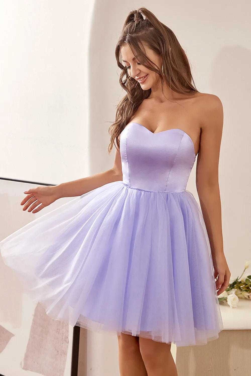 Sweetheart Purple A Line Homecoming Dress sold by Zapaka product image thumbnail 5