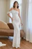 Navy One Shoulder Sequins Prom Dress with Slit sold by Zapaka