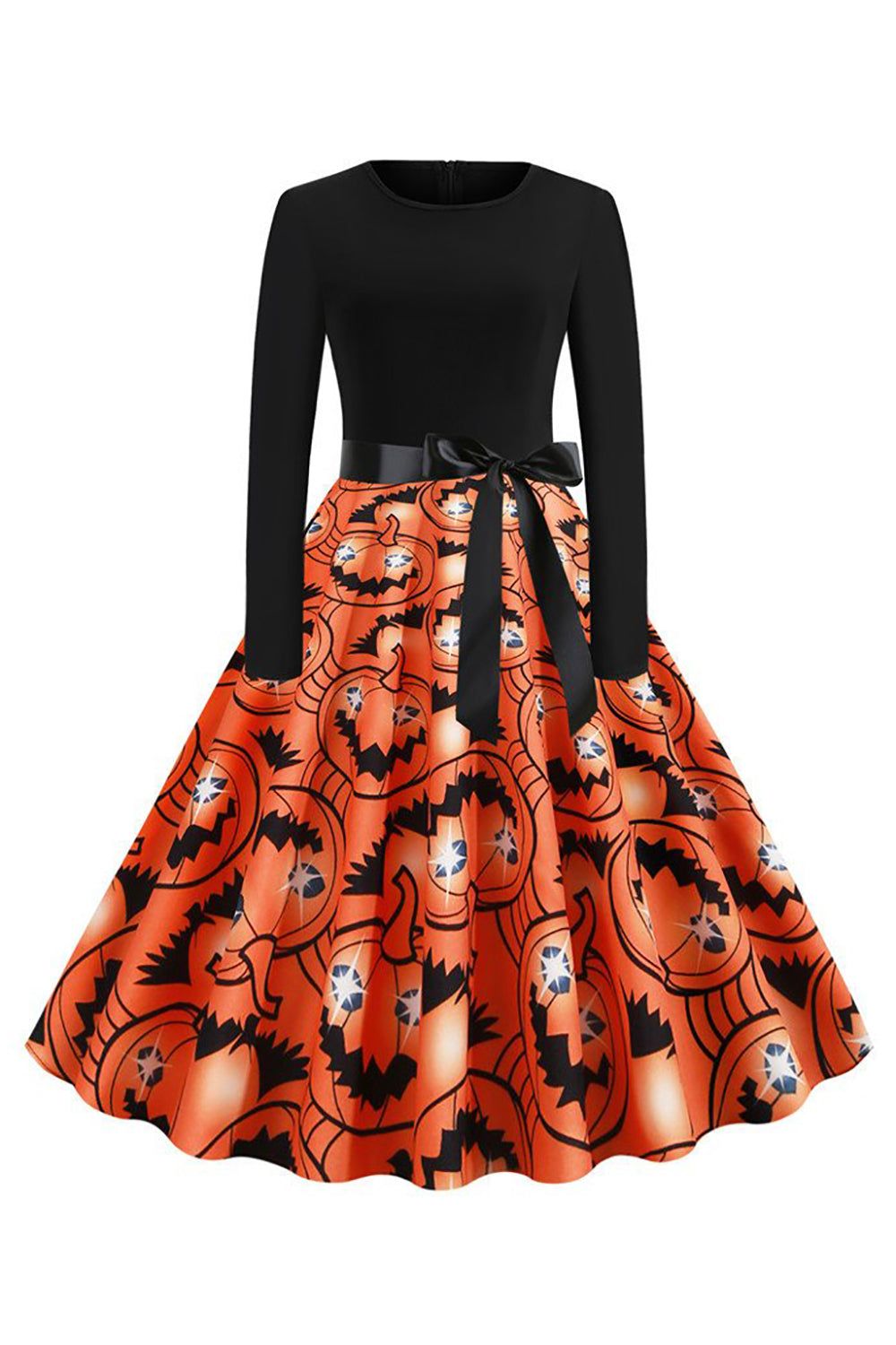 Halloween Skull Printed Blue Vintage Dress sold by Zapaka product image thumbnail 8
