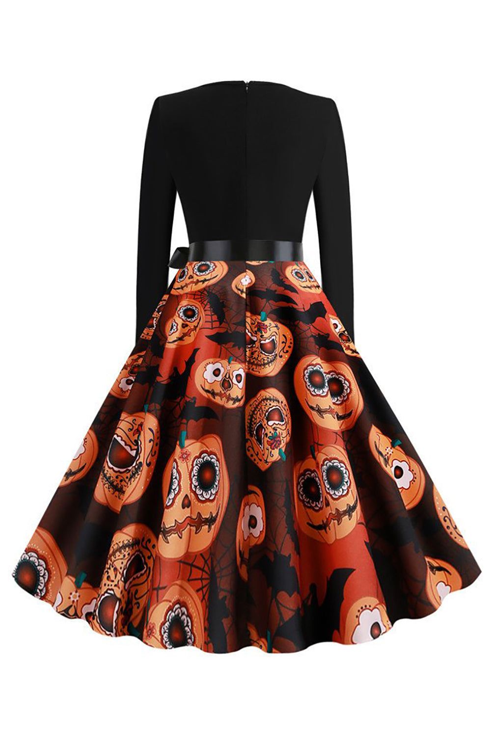 Halloween Skull Printed Blue Vintage Dress sold by Zapaka product image thumbnail 6