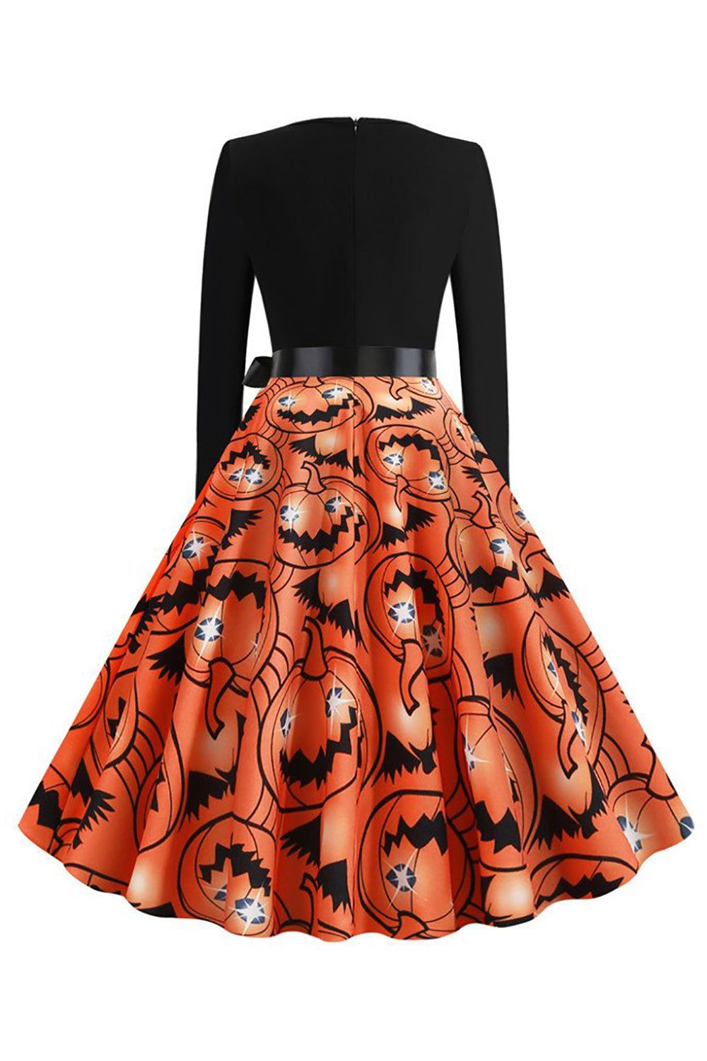Halloween Skull Printed Blue Vintage Dress sold by Zapaka product image thumbnail 7