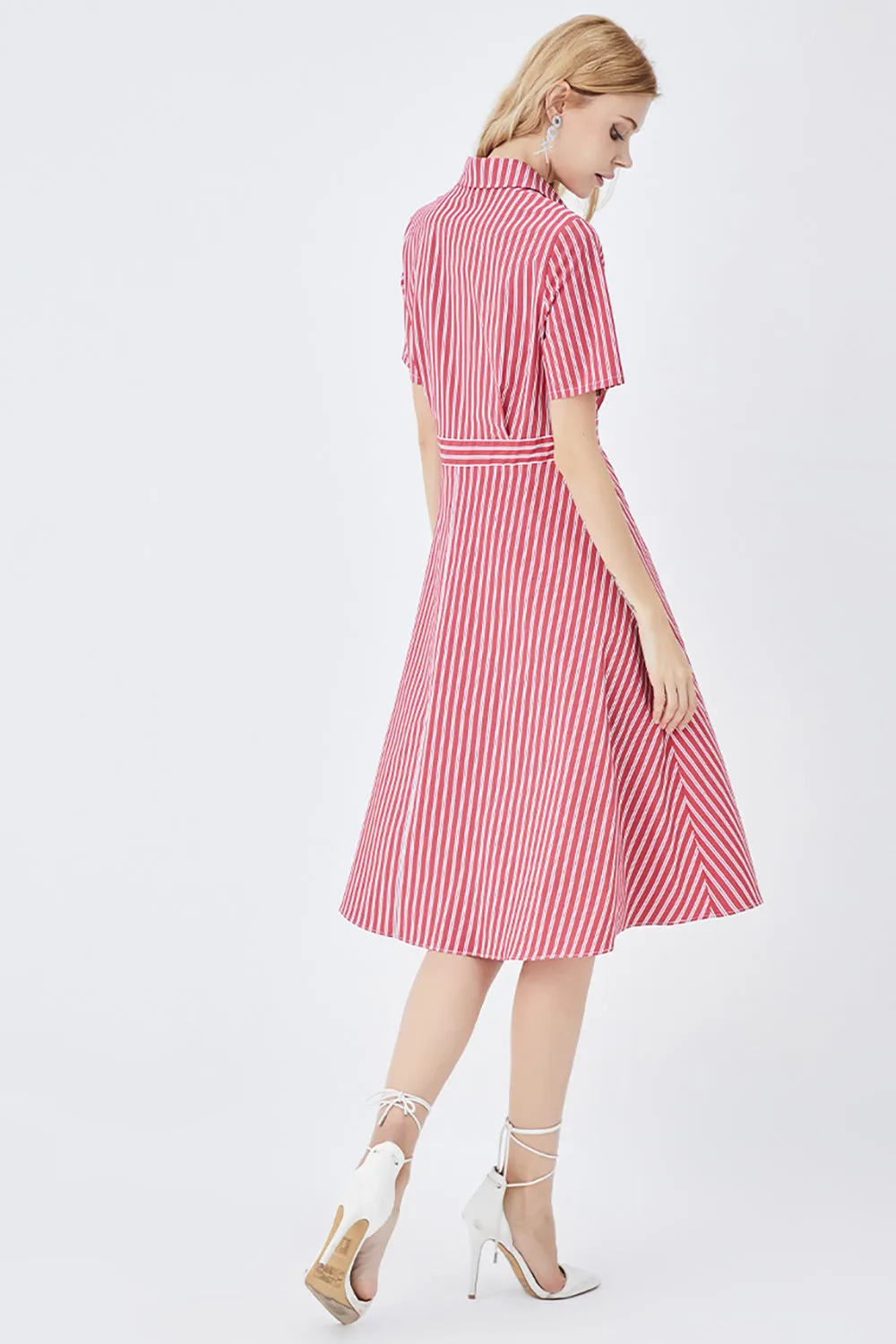 Black Short Sleeves Button Down Summer Shirt Dress sold by Zapaka product image thumbnail 5