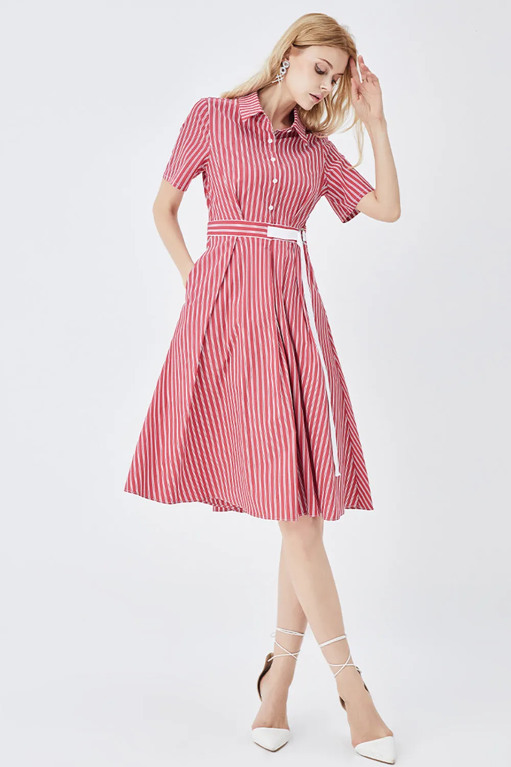 Black Short Sleeves Button Down Summer Shirt Dress sold by Zapaka product image thumbnail 4