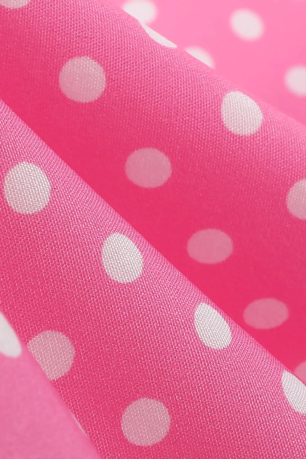 Pink Polka Dot Short Sleeves Peter Pan Vintage Dress sold by Zapaka product image thumbnail 4