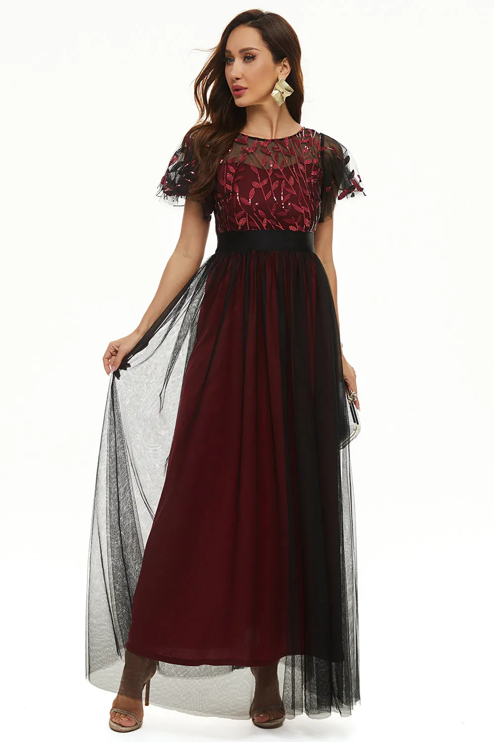 Sequins Tulle Mother of Bride Dress sold by Zapaka product image thumbnail 3