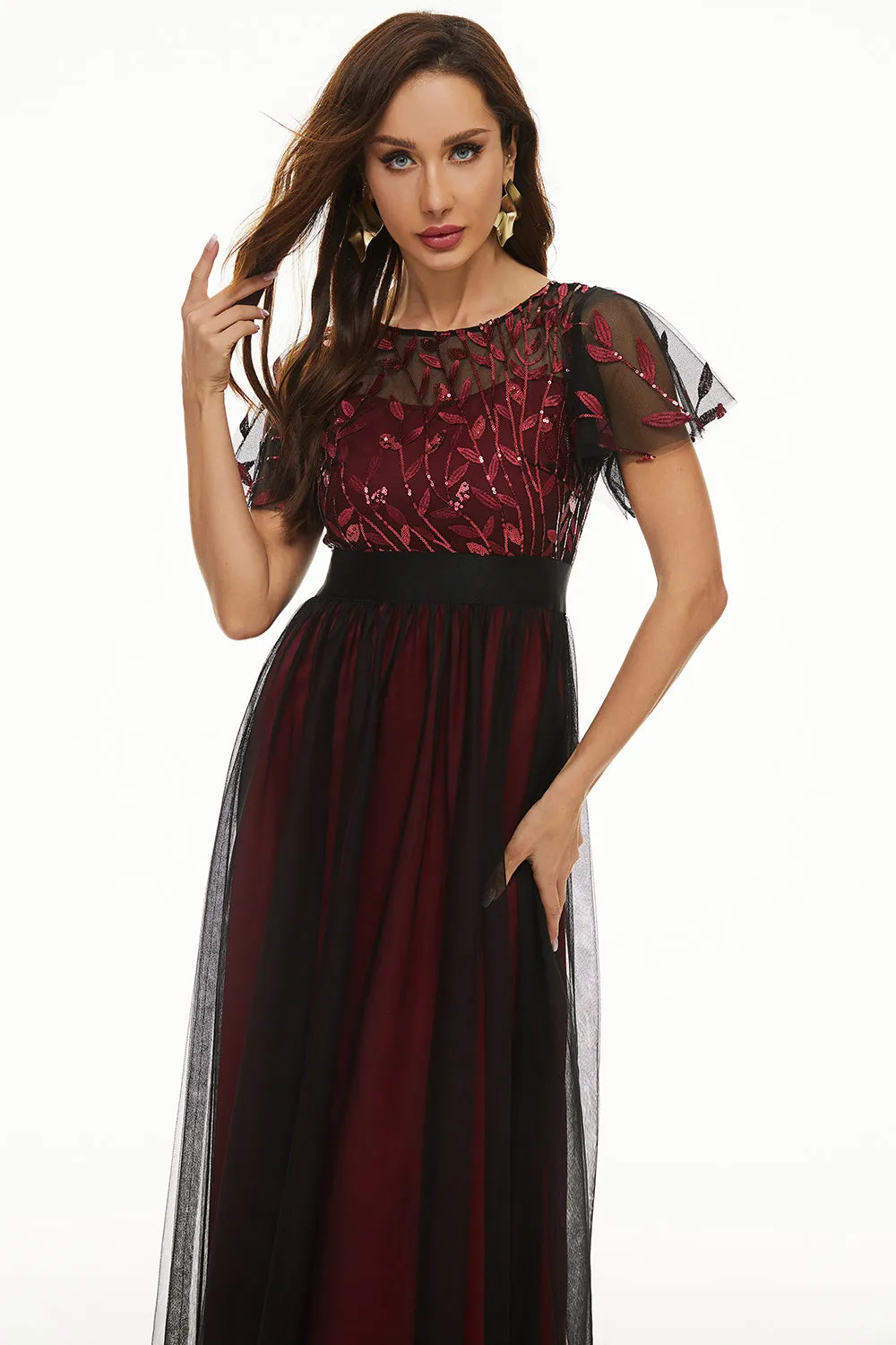 Sequins Tulle Mother of Bride Dress sold by Zapaka product image thumbnail 4