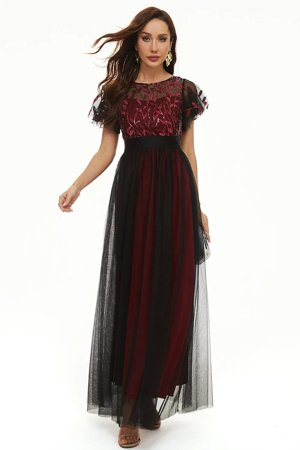 Sequins Tulle Mother of Bride Dress sold by Zapaka