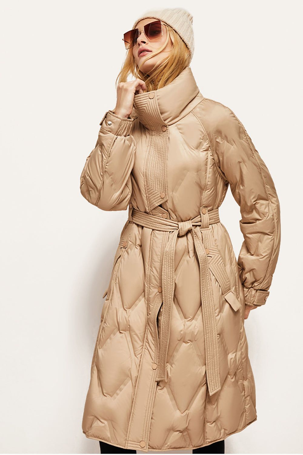 Slim Fit Long Lapel White Duck Down Jacket sold by Zapaka product image thumbnail 10