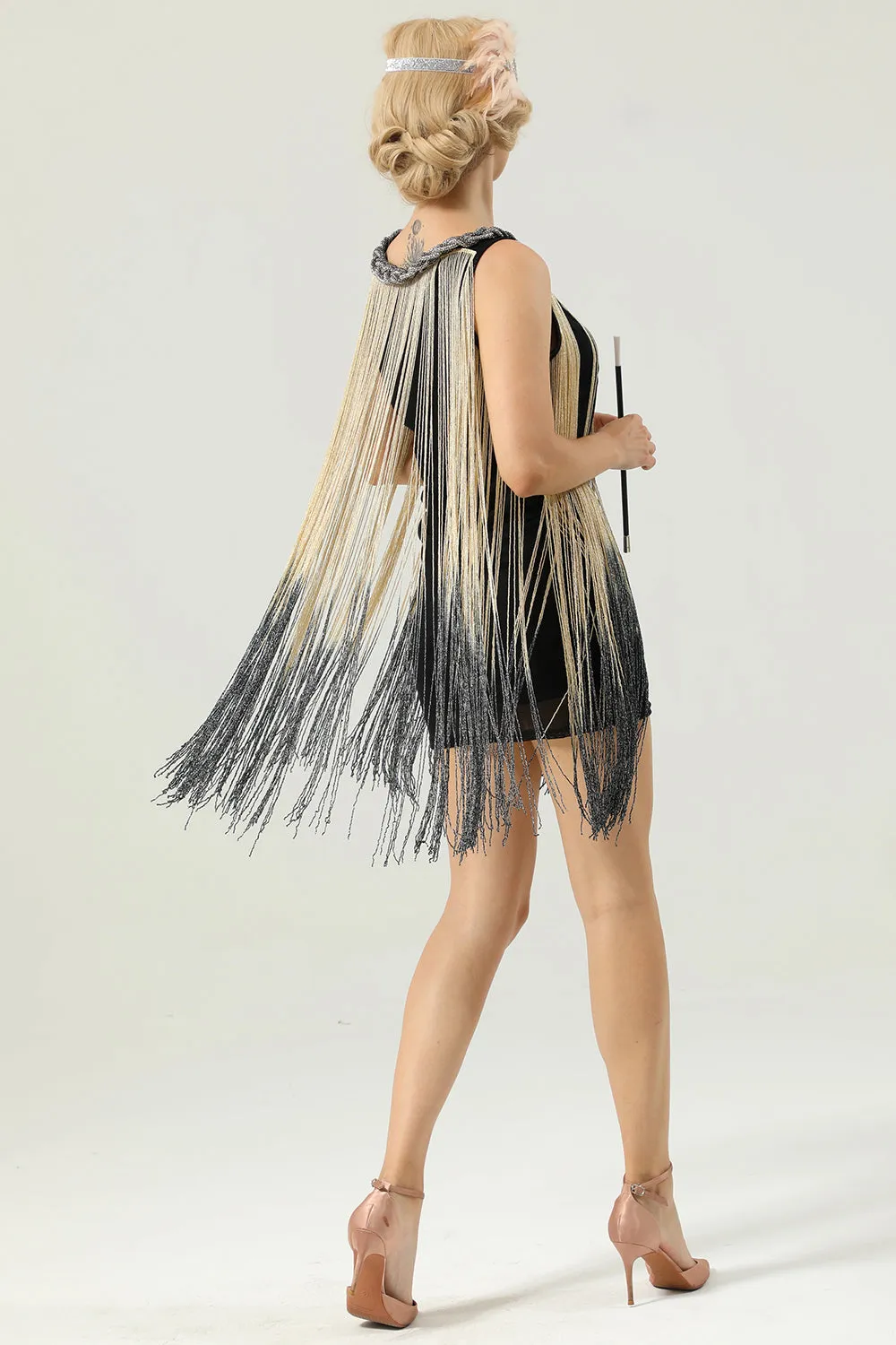 Round Neck Black Fringed 1920's Dress sold by Zapaka product image thumbnail 4