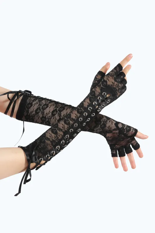 Black Lace 1920s Party Gloves sold by Zapaka