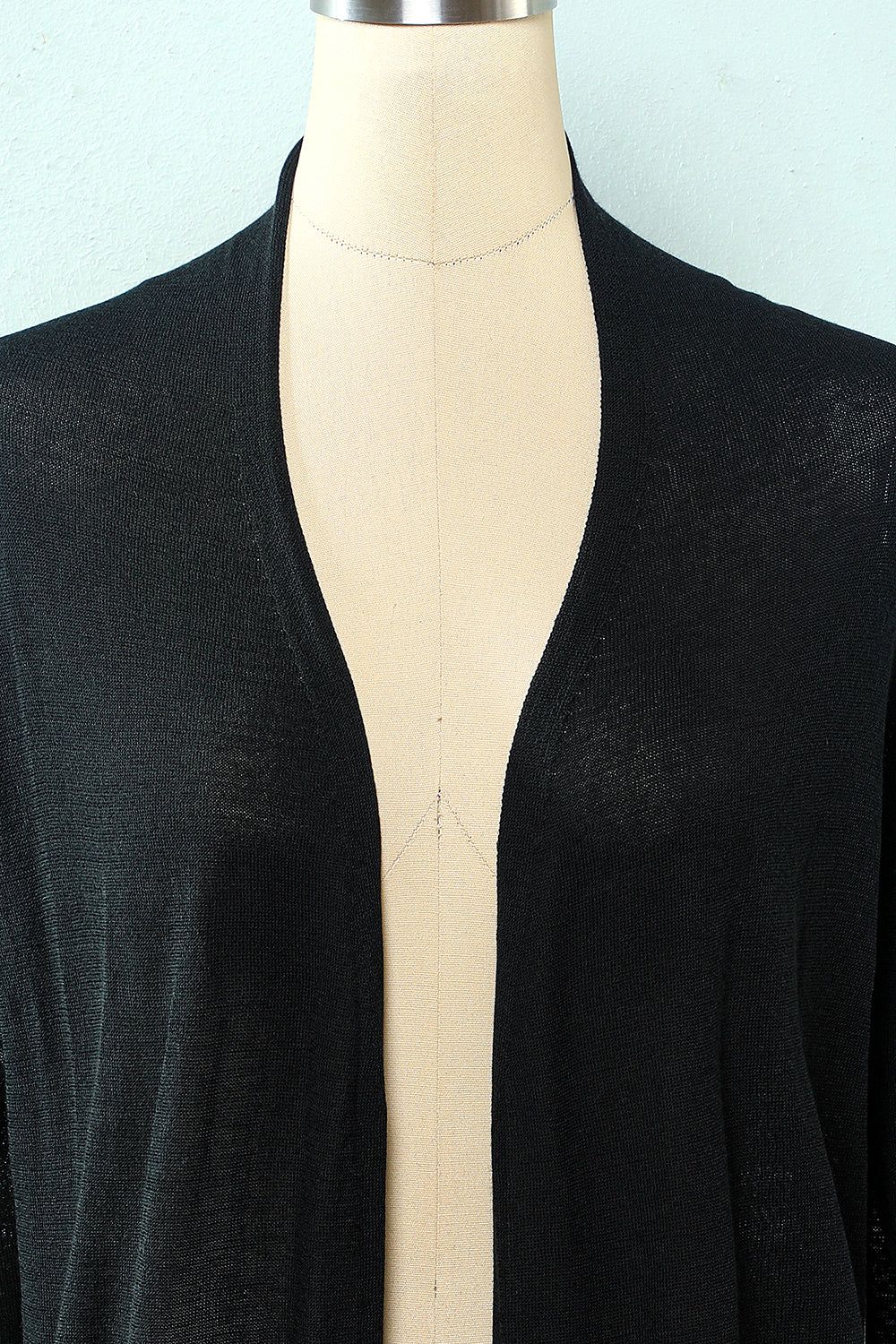 Black Long Sleeve Knit Cardigan sold by Zapaka product image thumbnail 4