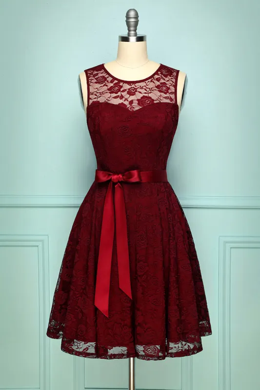 Burgundy Lace Dress sold by Zapaka