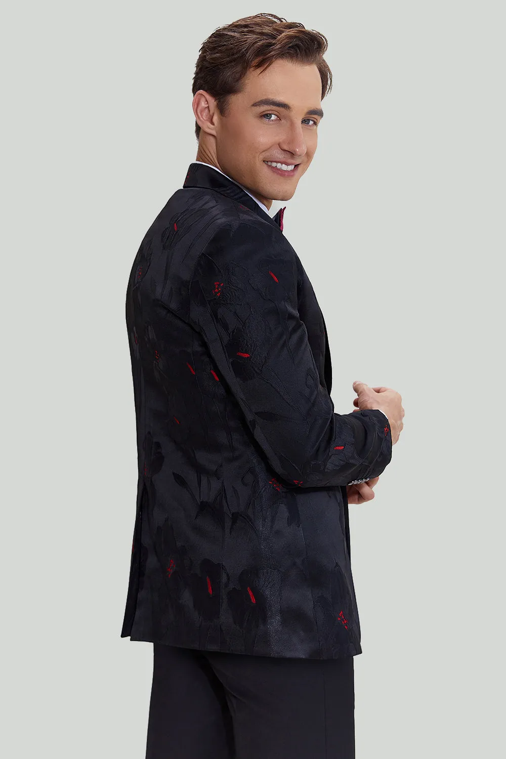 Notched Lapel Single Breasted Black Blazer sold by Zapaka product image thumbnail 3