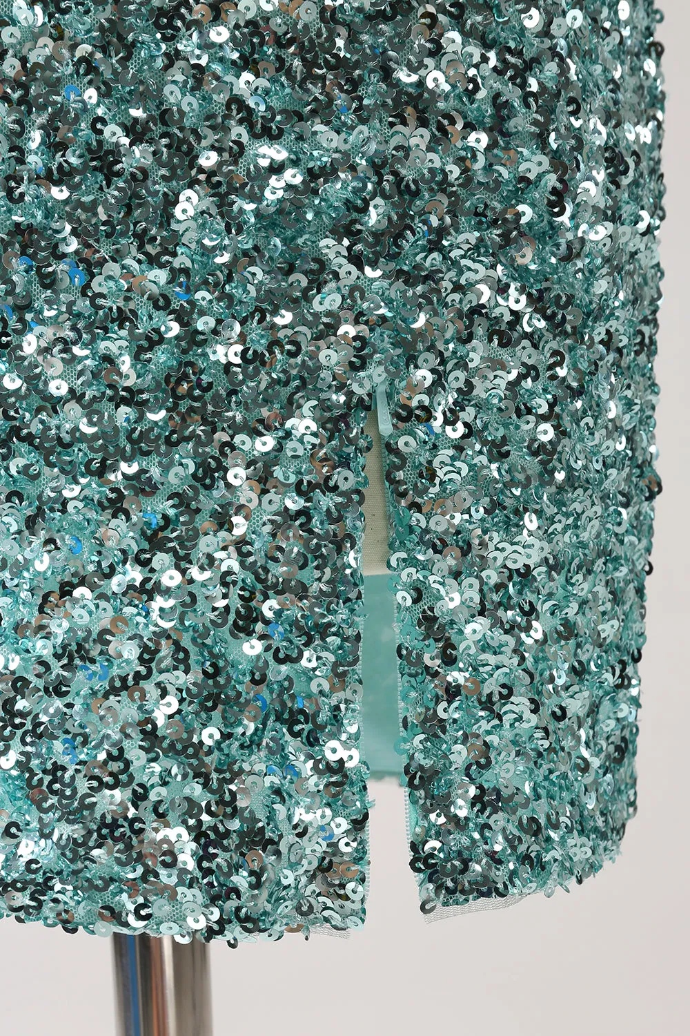 Sparkly Blue Tight Lace-Up Back Homecoming Dress with Slit sold by Zapaka product image thumbnail 5