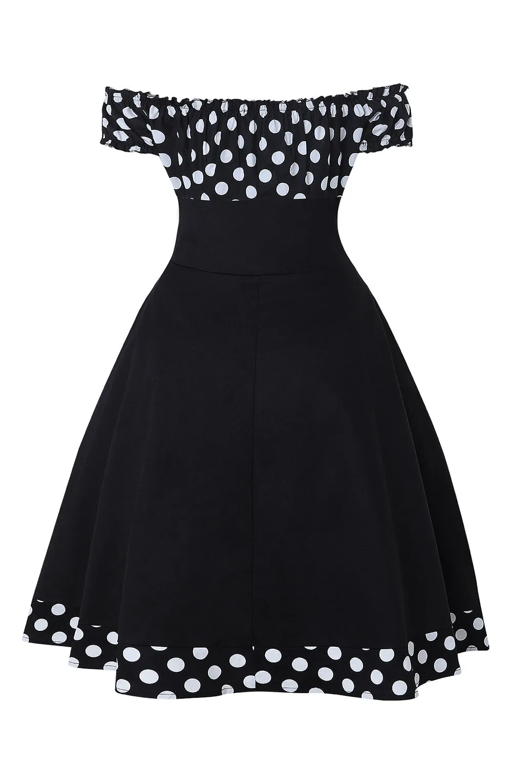 Off the Shoulder Polka Dots 1950s Dress sold by Zapaka product image thumbnail 3