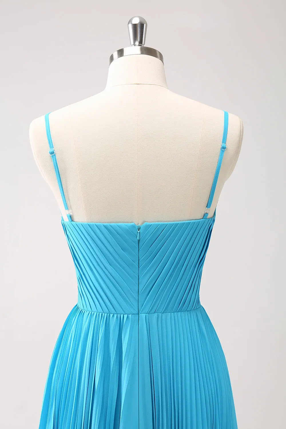 Peacock Blue A-Line Spaghetti Straps Bridesmaid Dress sold by Zapaka product image thumbnail 5