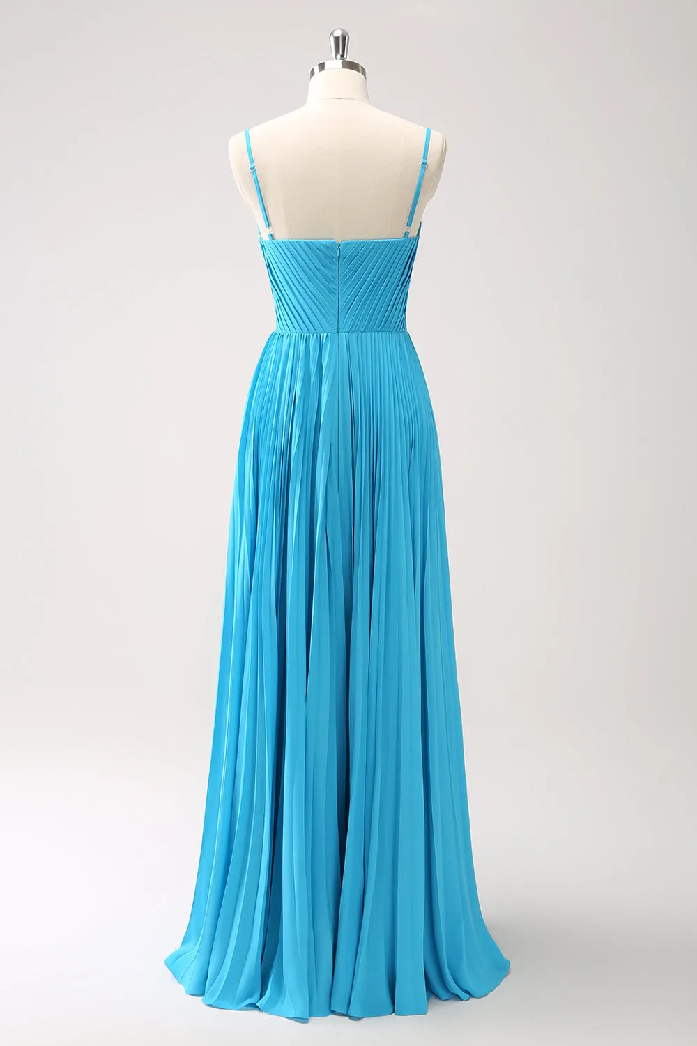 Peacock Blue A-Line Spaghetti Straps Bridesmaid Dress sold by Zapaka product image thumbnail 2