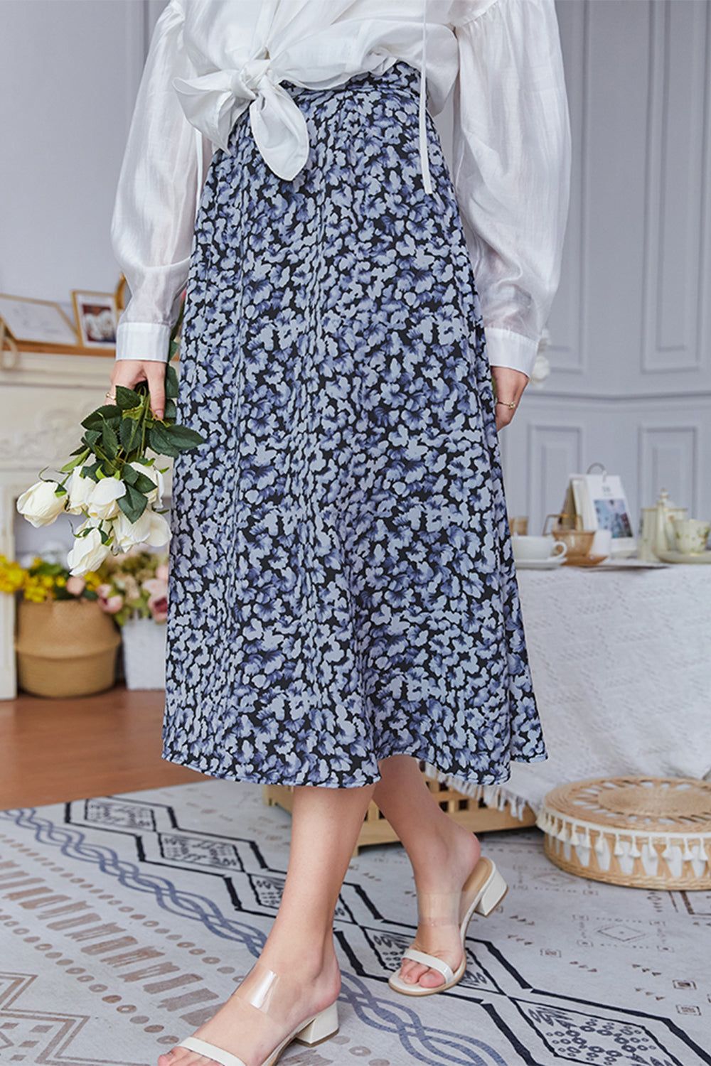 Printed Chiffon Skirt sold by Zapaka product image thumbnail 5