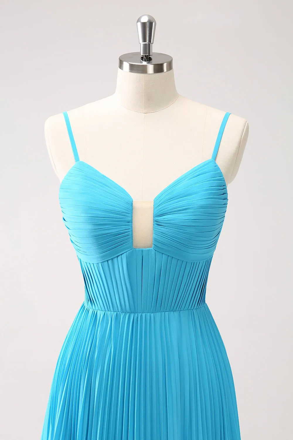 Peacock Blue A-Line Spaghetti Straps Bridesmaid Dress sold by Zapaka product image thumbnail 4