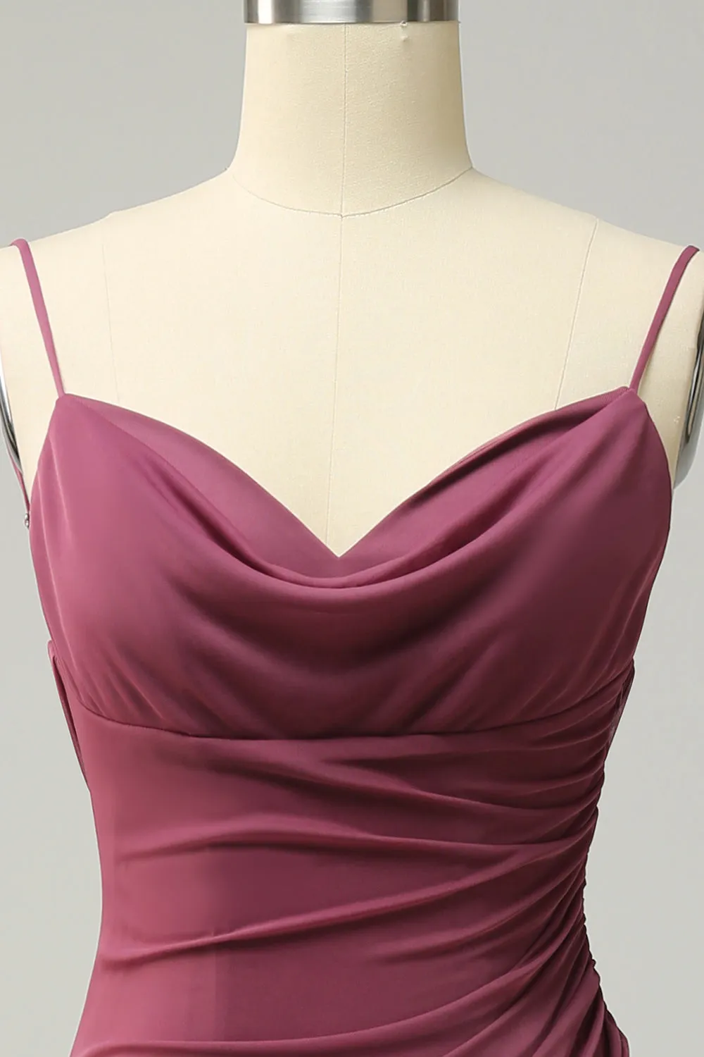 Sheath Spaghetti Straps Desert Rose Bridesmaid Dress with Open Back sold by Zapaka product image thumbnail 4