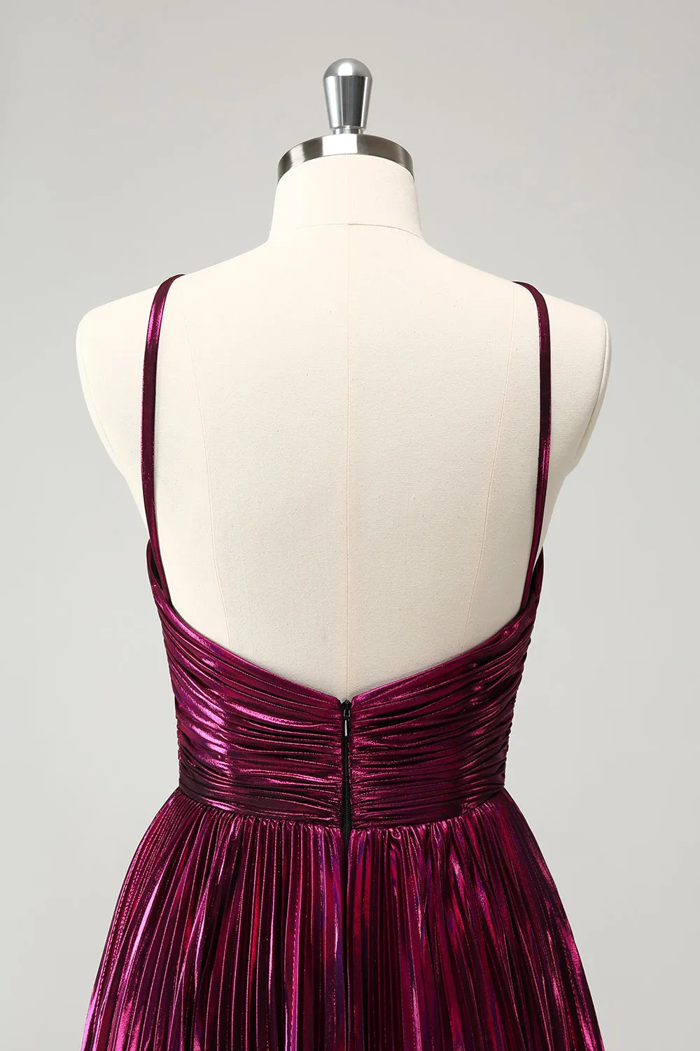 Purple A Line Halter Pleated Short Homecoming Dress With Hollow Out sold by Zapaka product image thumbnail 5