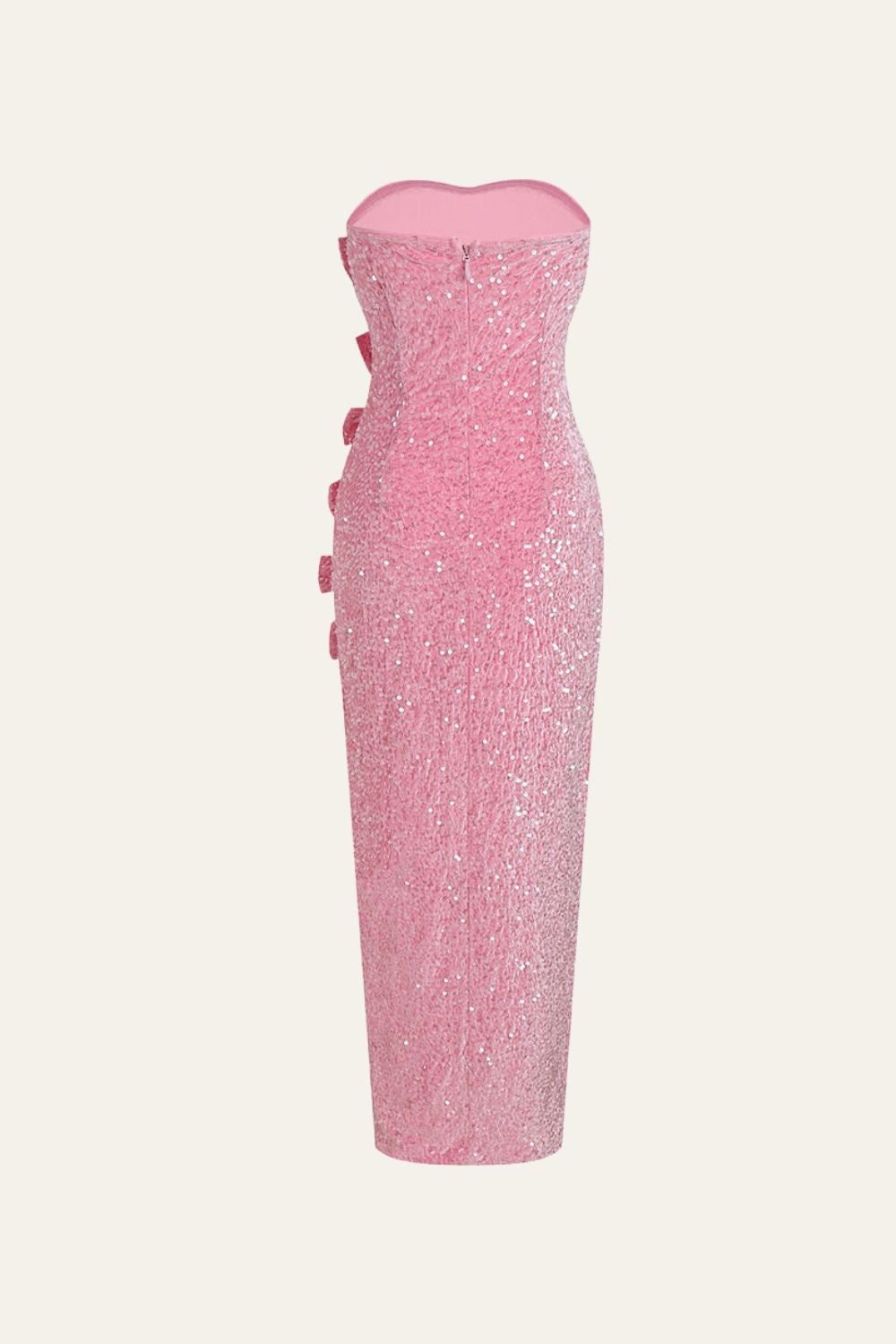 Pink Mermaid Sleeveless Backless Bow sequin Dress with Slit sold by Zapaka product image thumbnail 2