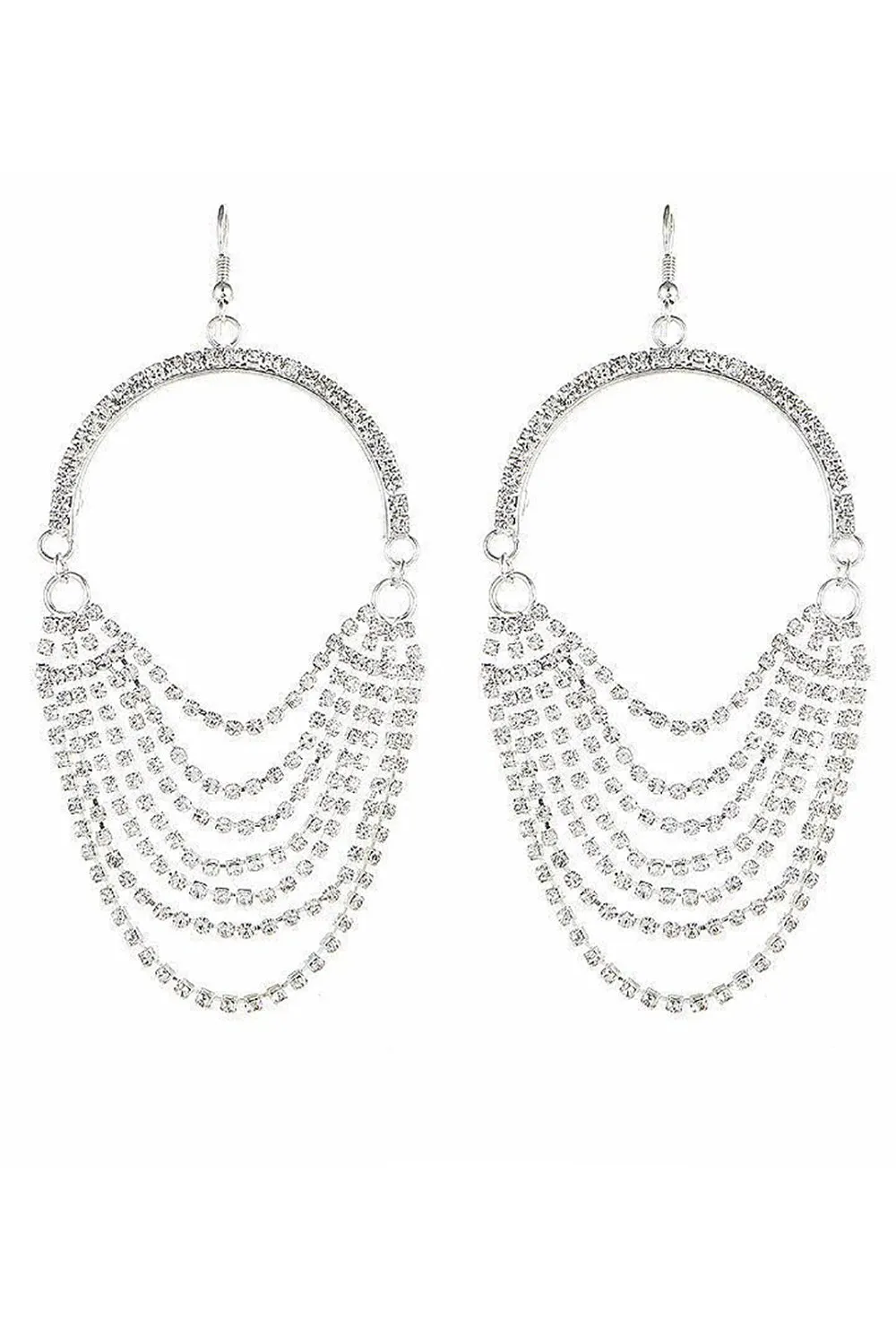 Sparkly Rhinestone Wrapped Silver Earrings sold by Zapaka product image thumbnail 2