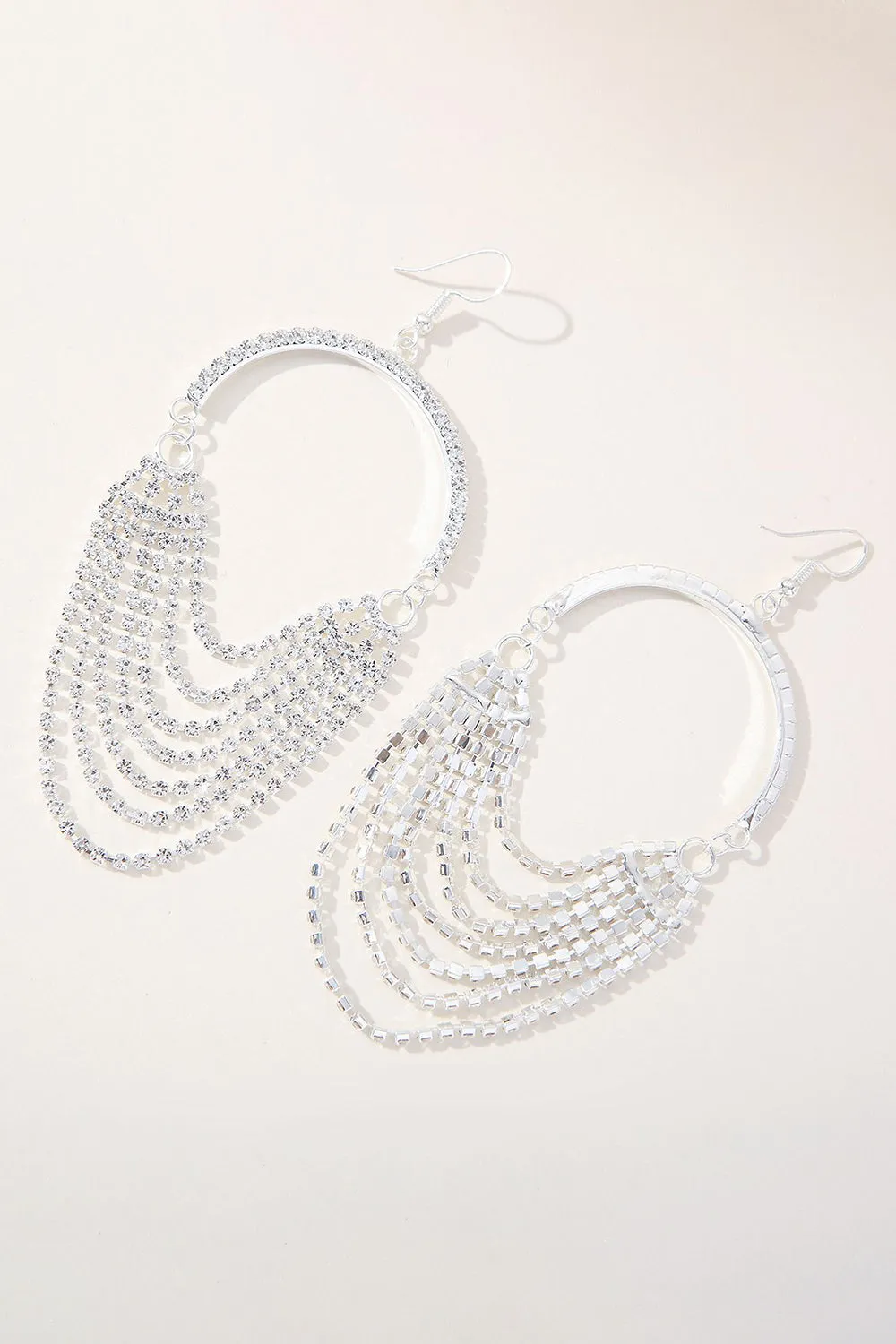 Sparkly Rhinestone Wrapped Silver Earrings sold by Zapaka product image thumbnail 3