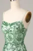 Sparkly Green Bodycon Spaghetti Straps Short Homecoming Dress with Sequins sold by Zapaka