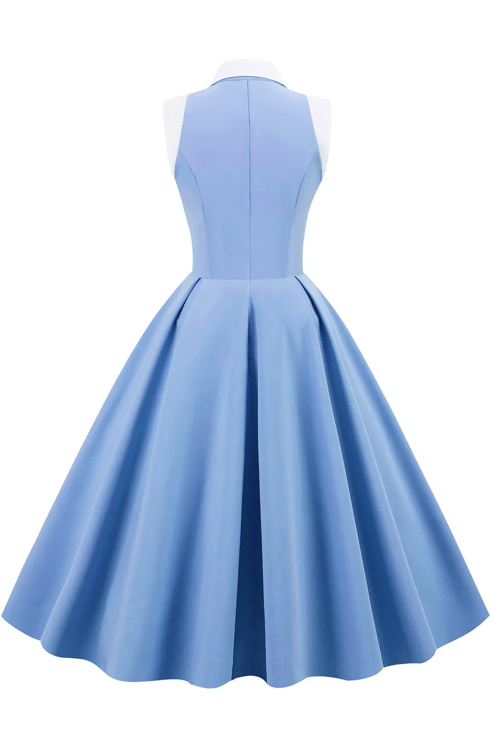 Blue 1950s Vintage Swing Dress sold by Zapaka product image thumbnail 2