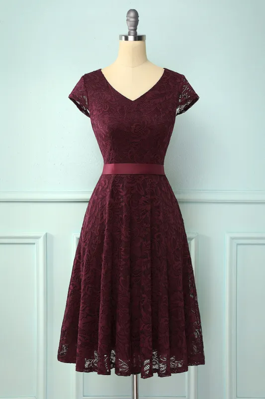 V Neck Bridesmaid Lace Dress sold by Zapaka