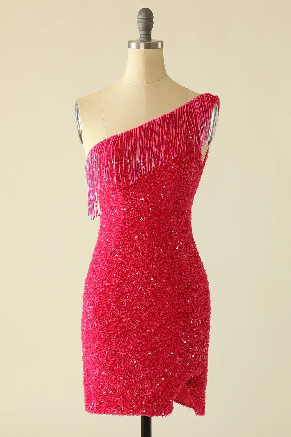 Hot Pink One Shoulder Sequin Homecoming Dress sold by Zapaka product image thumbnail 2