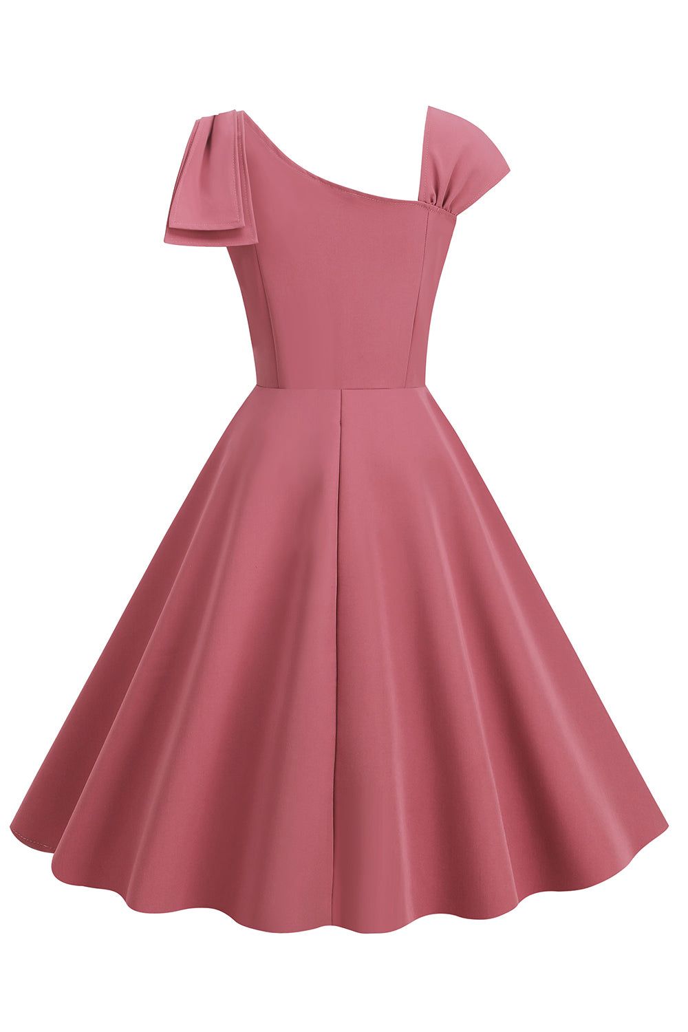 Retro Style One Shoulder Red 1950s Dress with Bowknot sold by Zapaka product image thumbnail 11